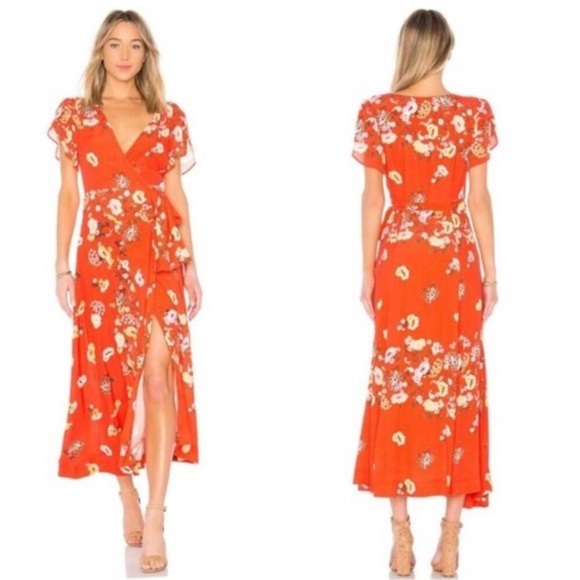 Free People Jess Floral Wrap Maxi Dress Flower - Picture 2 of 15
